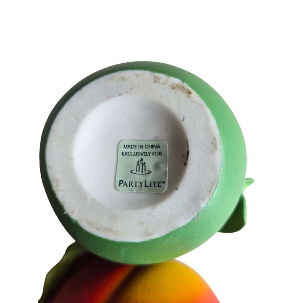 PartyLite Fruit Tea Light Candle Holders Set Red Peach Green Apple Matte Finish - Picture 6 of 10